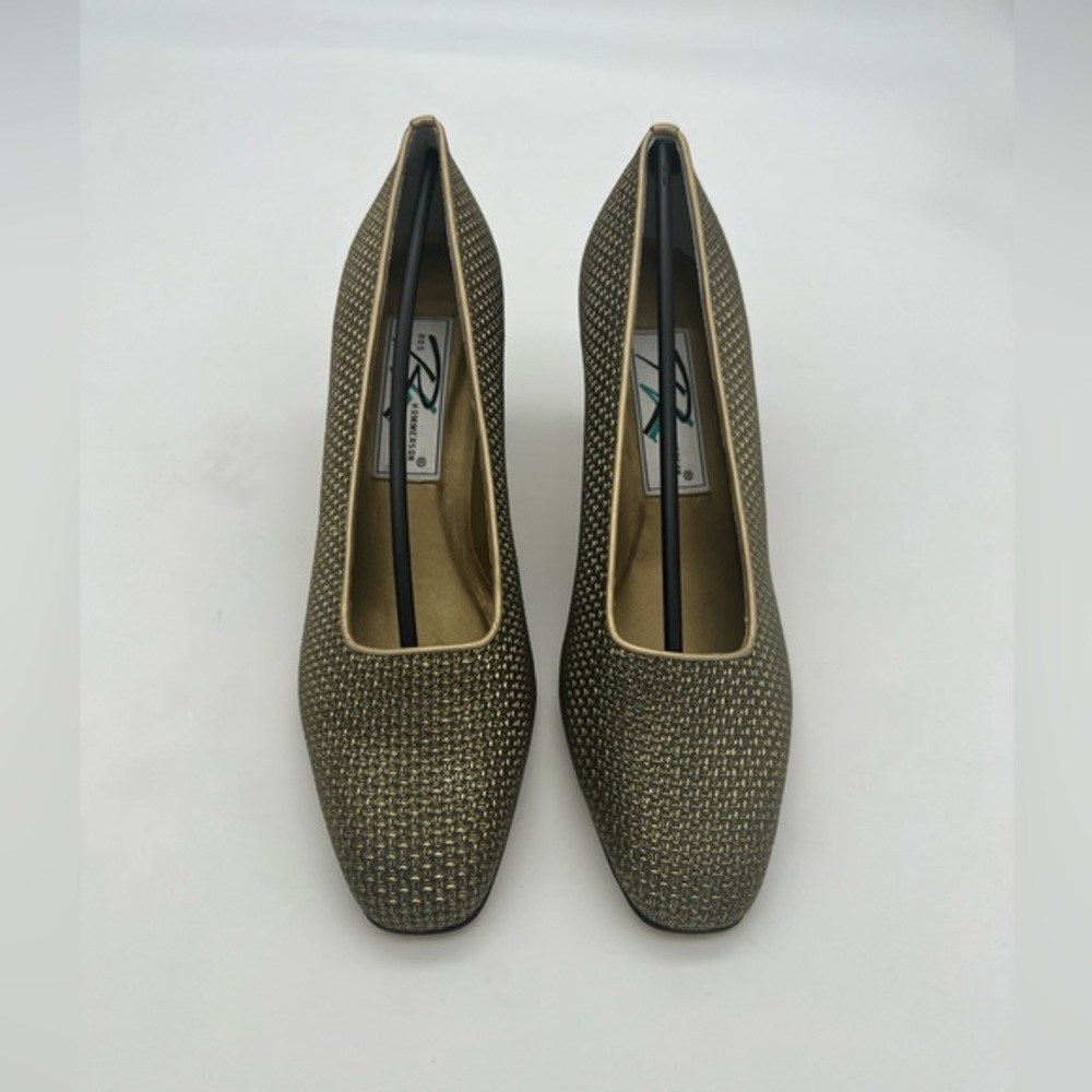 VTG Ros Hommerson Vintage Gold Pumps Slip On Shoes 8.5 NEW Deadstock